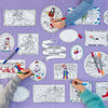 Eatsleepdoodle Coloring Tablecloth W/ 10Pk Washable Markers - 50X33In Inspirational Women Poster, Powerful Women In History For Kids - Washable & Reusable