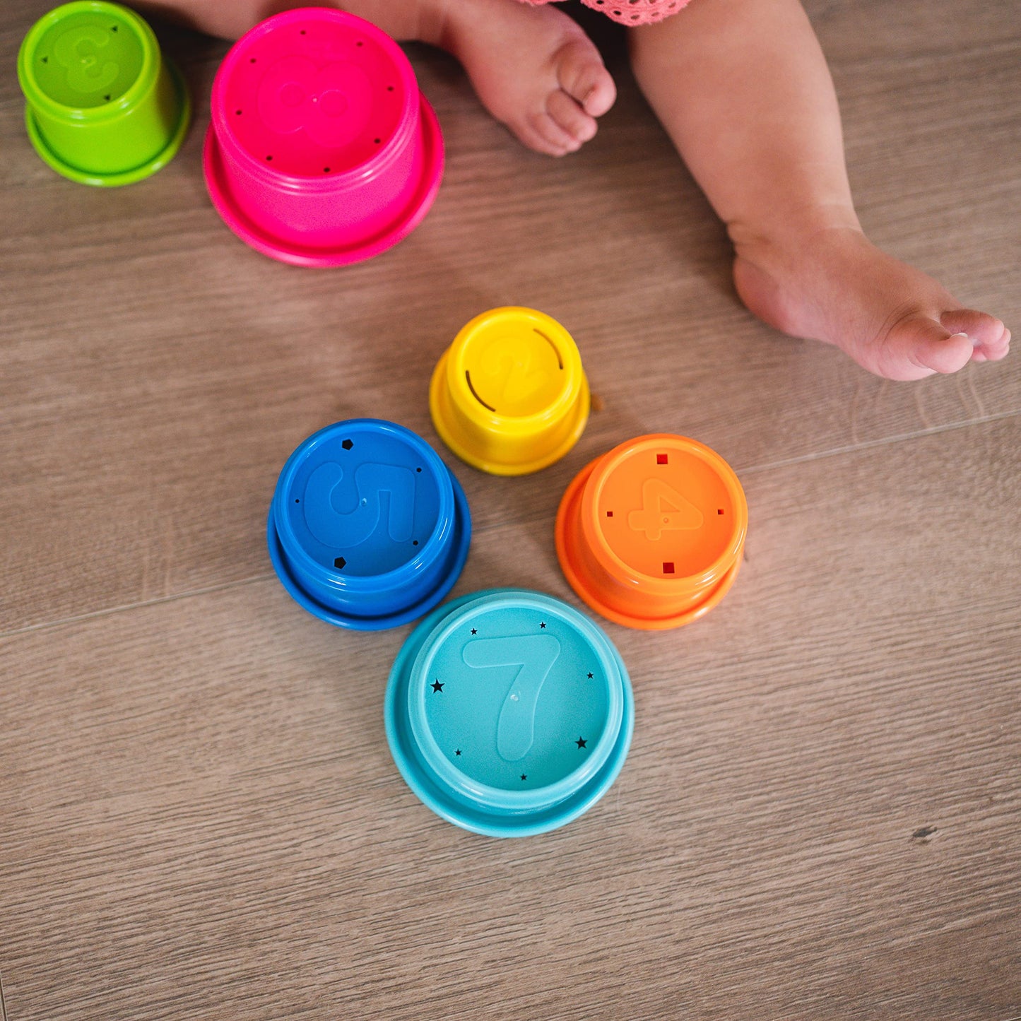The First Years Stack & Count Stacking Cups - Colorful Baby Stacking Water Toys Set - Stackable Cups for Learning - Baby Bath To