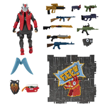 Jazwares Fortnite Vending Machine with X-Lord Figure, 9 Weapons, 4 Back Bling, Piccolo Size, Purple, Model FNT0406
