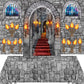 Tallew 13 Pcs Medieval Party Decorations, 2 Pcs Brick Stone Tablecloths,1 Castle Entrance Door, 2 Pcs Window Stickers 8 Pcs Torc
