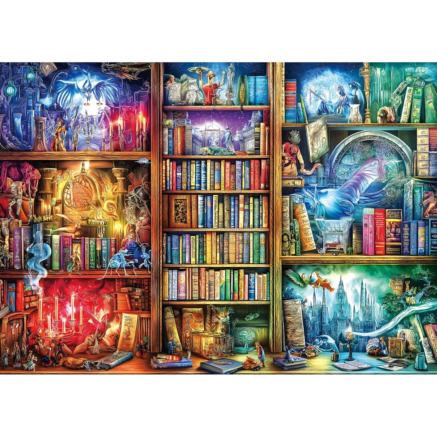 Fantasy Books Puzzles For Adults 1000 Pieces Magic Library Wonderland Puzzle For Adults Hard Colorful Jigsaw Puzzles 1000 Pieces