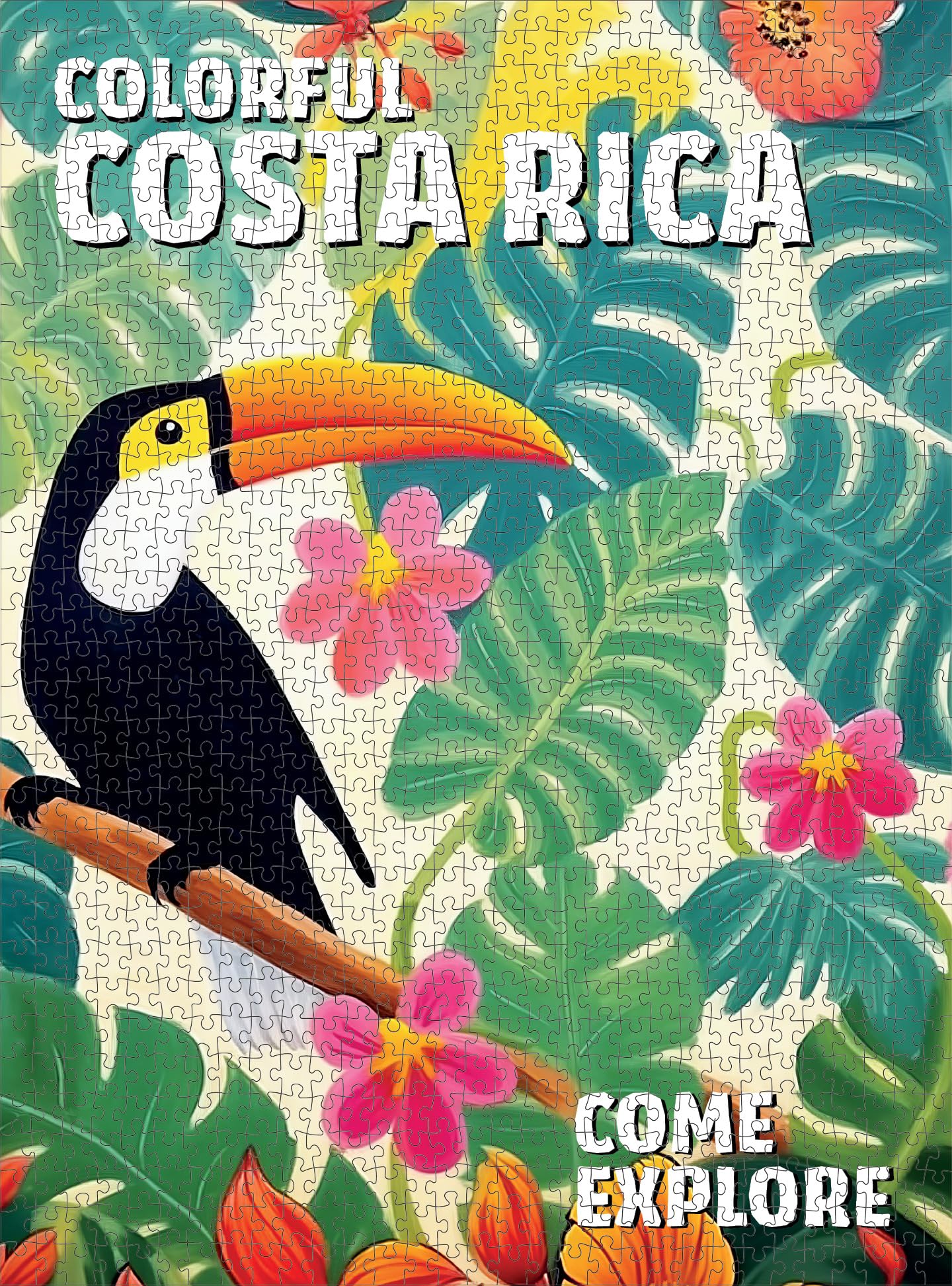 Cross & Glory - Costa Rica In Color - 1000 Piece Jigsaw Puzzle For Adults | Vibrant Tropical Forest & Toucan | Satin-Finished Travel Puzzle