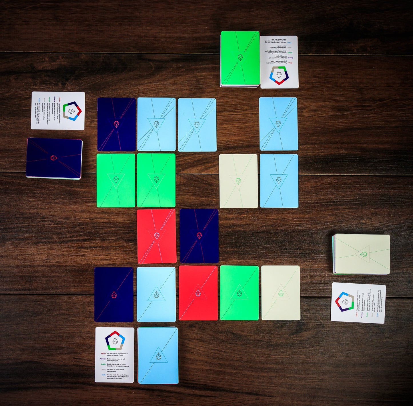 Aura | Ultimate Family Strategy Game | 2 – 4 Players | Fun Abstract Deck Deconstruction Game