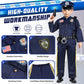 Joycover Police Officer Costume for Kids - Deluxe 13pcs Role Play Kit, L(8-10Y), Polyester, Boys & Girls Halloween Costume