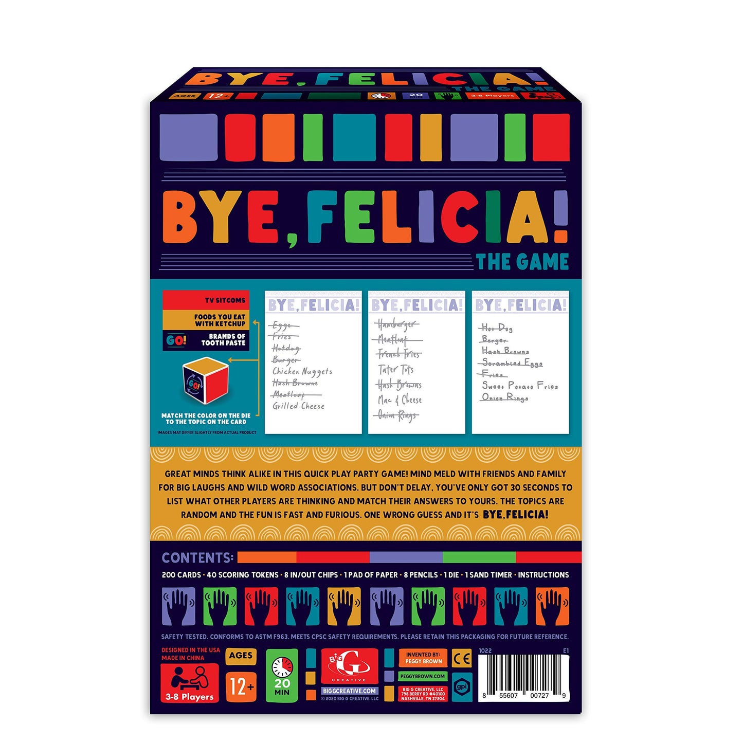 Big G Creative: Bye, Felicia! Party Game,The Fast-Paced Board Game With A Goodbye Diss, For Teens & Adults, 3 To 8 Players, For Ages 12 And Up