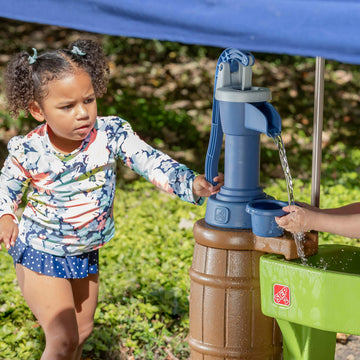Step2 Pump & Splash Shady Oasis - Medium Plastic Water Play Toy, Tan & Blue, Model 421400