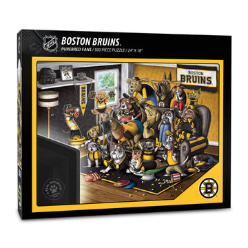 Youthefan Nhl Boston Bruins Purebred Fans 500Pc Puzzle - A Real Nailbiter