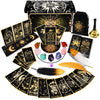 78 Tarot Cards With Guidebook - Tarot Deck Gift Set With Tarot Cloth & Holder, Chakra Stones & More, Black Tarot Cards Deck Fort