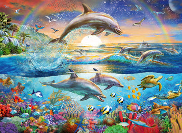 Ravensburger 12895 Dolphin Paradise 300 Piece Puzzle For Kids - Every Piece Is Unique, Pieces Fit Together Perfectly