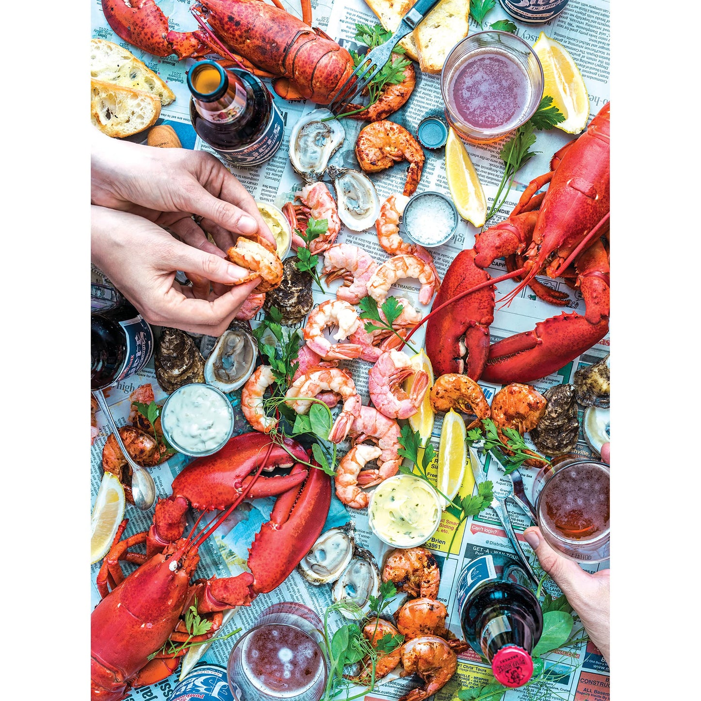 RoseArt 1000 Piece Jigsaw Puzzle - Dennis Prescott Summer Vibe Seafood, Multi-colored, Cardboard, Model 6600ZZE