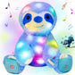 Cuteoy Blue Sloth Led Musical Stuffed Animal Light-Up Singing Plush Adjustable Volume Lullaby Plushies Birthday Christmas Toy Gifts For Kids Toddler Girls, 13'