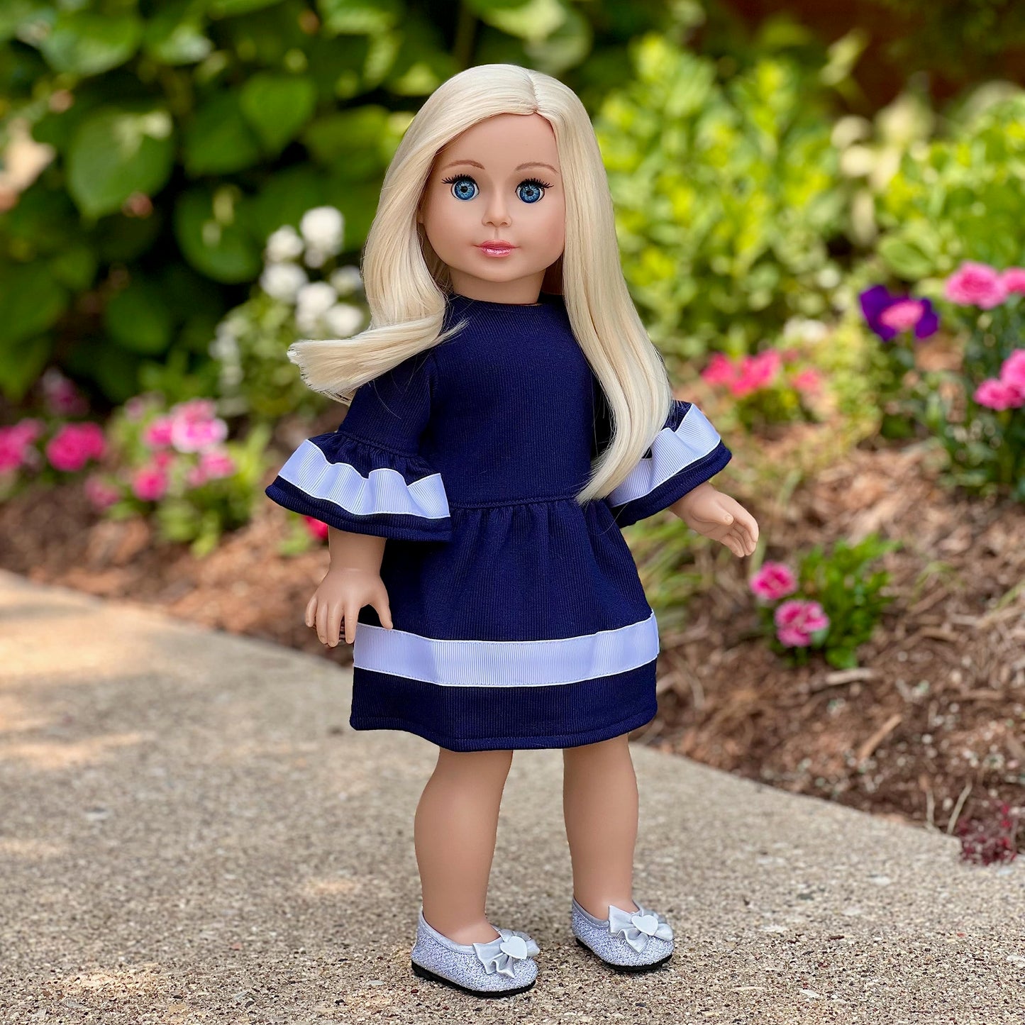 Navy Blue - 18 inch Doll Dress (Doll Not Included) (Shoes not Included)