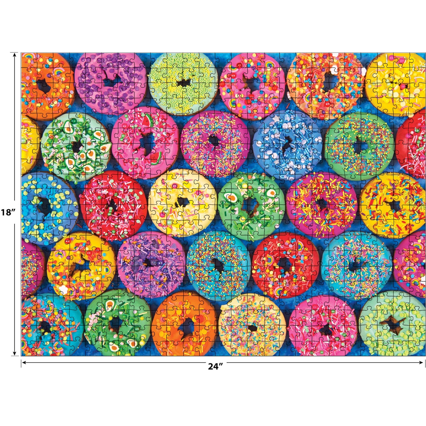 RoseArt 550 Piece Jigsaw Puzzle - Kodak Premium Lots of Sprinkles Donuts - Multi-colored Cardboard