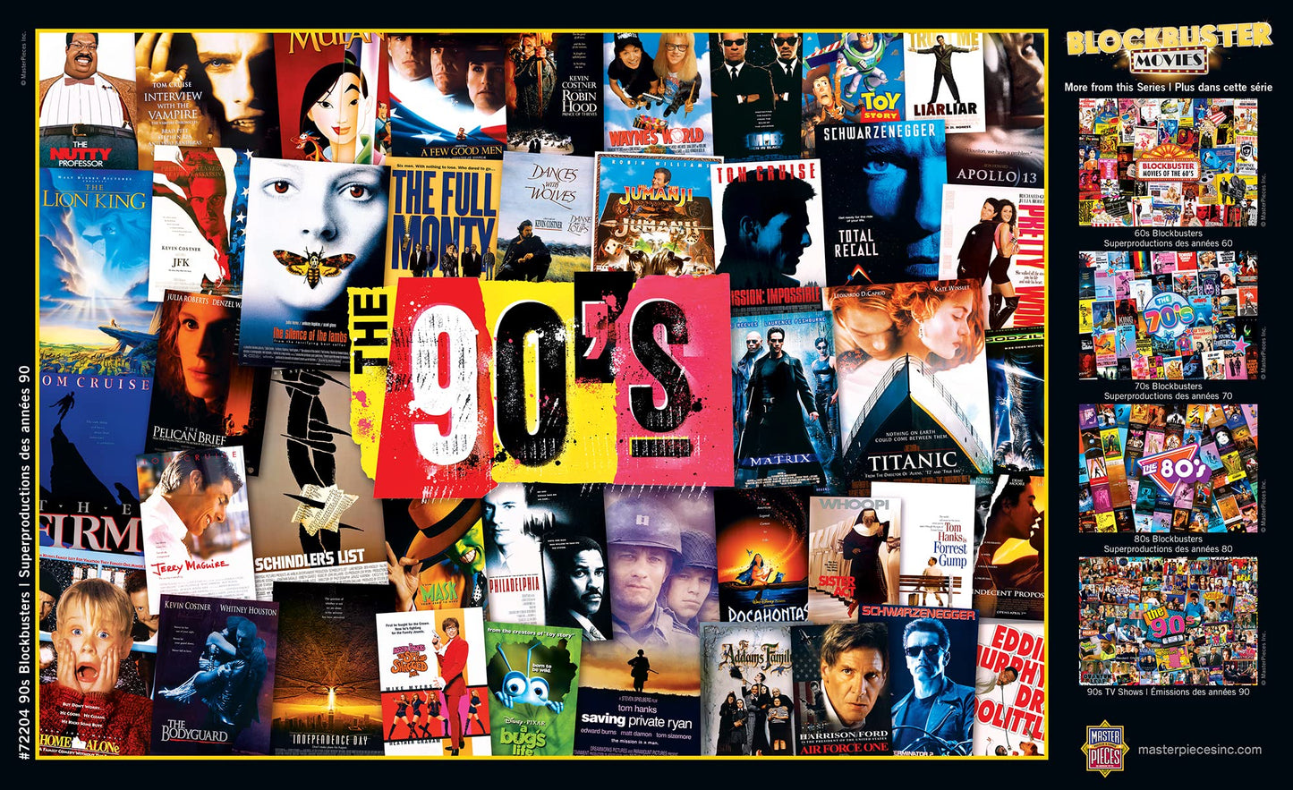 MasterPieces 1000 Piece Jigsaw Puzzle for Adults - 90s Blockbusters - 19.25x26.75 - Bold Team Colors - Age 14+