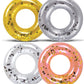 4-Pack Kids Inflatable Pool Floats - Sparkly Confetti-Filled Glitter Pool Float Rings, Cute Pool Floats In Pearl, Silver, Rose Gold, And Gold; Floating Tube Swim Rings For Pool, Beach, Lake - 23 Inch