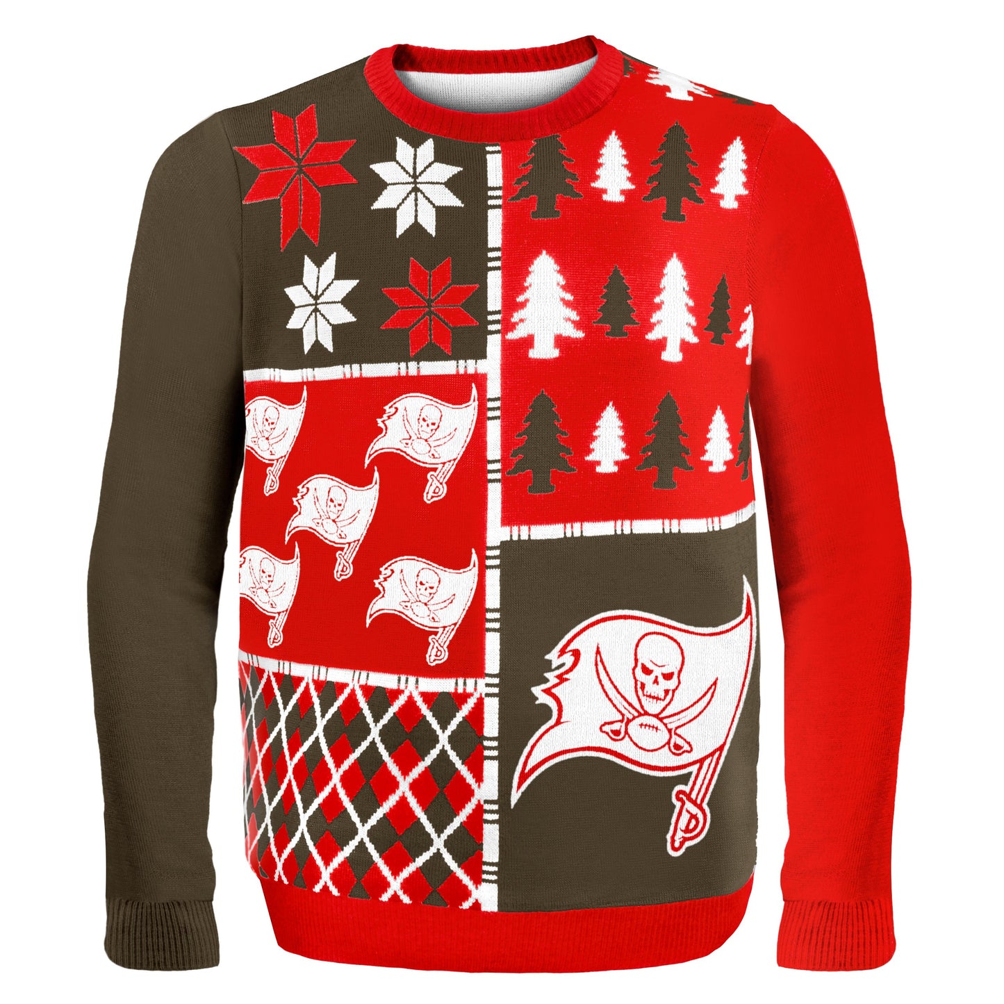 FOCO NFL Tampa Bay Buccaneers BUSY BLOCK Ugly Sweater, X-Large