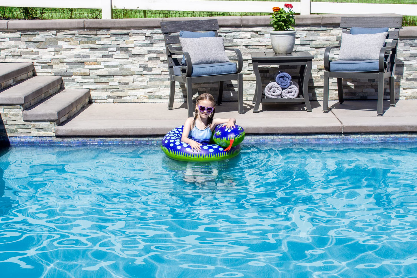 Poolmaster Swimming Pool Float Split Pool Ring, Snake, Green