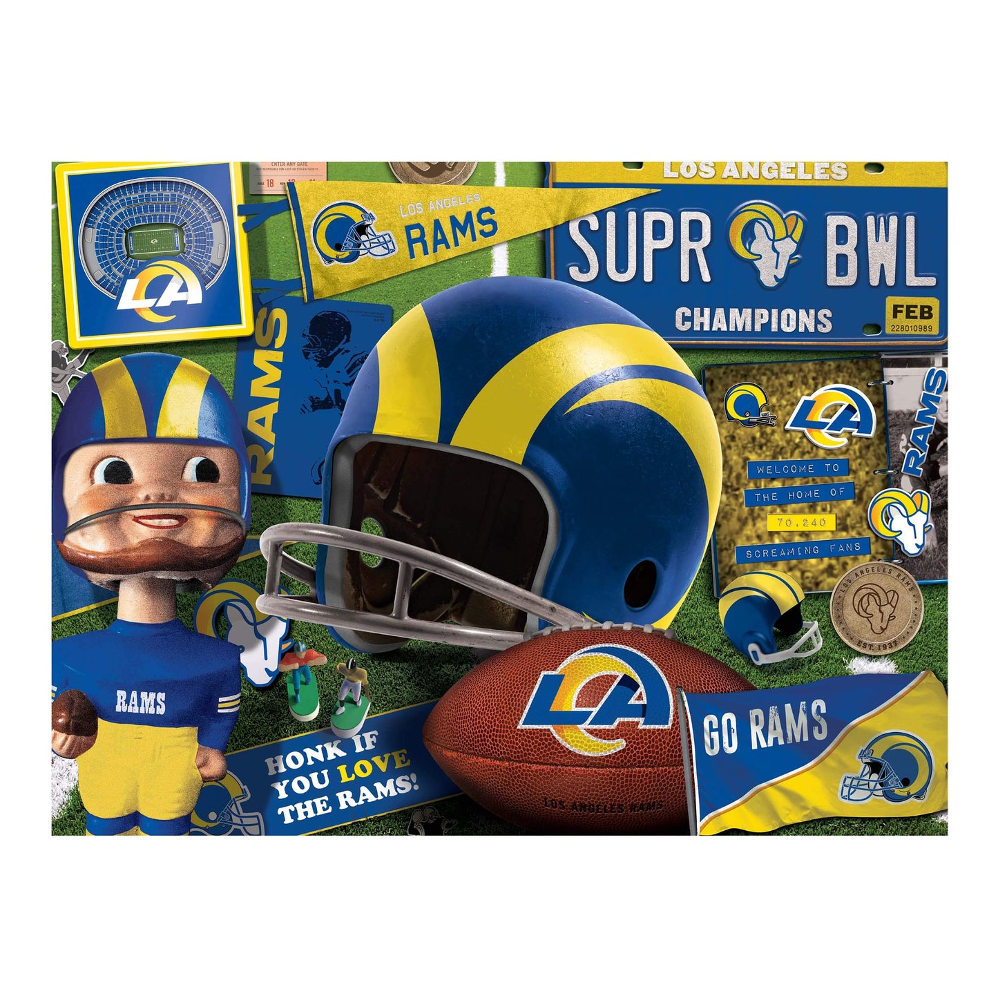Youthefan Nfl Los Angeles Rams Retro Series Puzzle - 500 Pieces