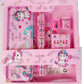 Sillyme Unicorn 8 In1 Mix Stationery Gift Set For Girls Kids - Pink - Pencil Box, Pencil, Eraser,Crayons