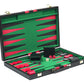 Bello Games Backgammon Set - Faux Leather, Available in Medium & Large Sizes, Green Color