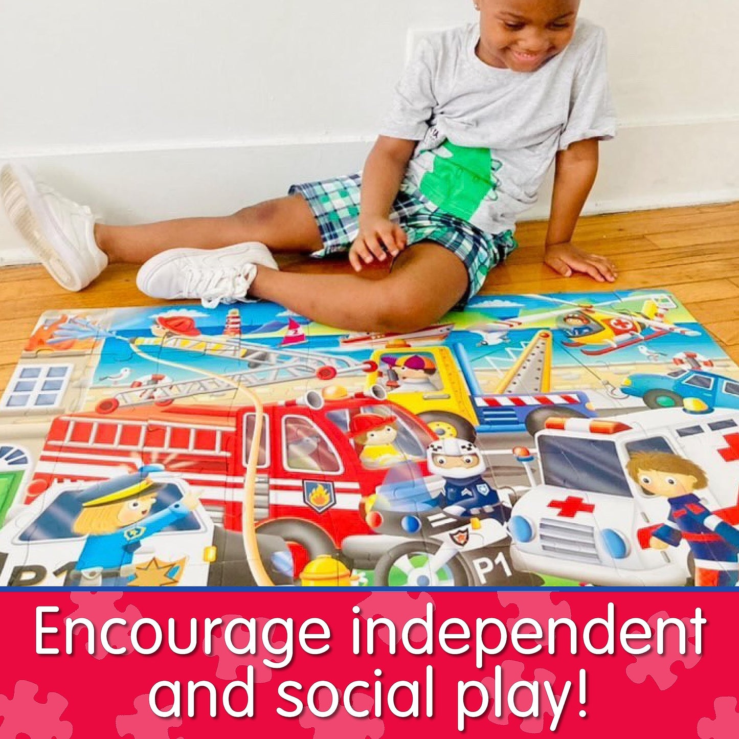 The Learning Journey: Jumbo Floor Puzzles - Emergency Rescue - Extra Large Puzzle Measures 3 Ft By 2 Ft - Preschool Toys & Gifts For Boys & Girls Ages 3 And Up