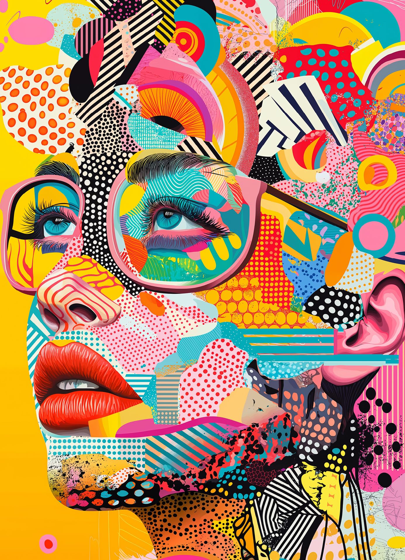 Lucky Puzzles - Pop Art Beauty - 1000 Piece Jigsaw Puzzle for Adults | Best Art Puzzle | Vibrant Abstract Portrait | Bold and Un
