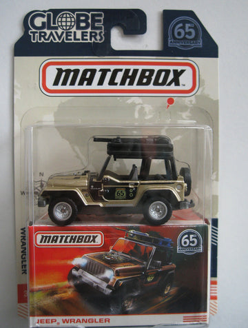 Matchbox Globe Travelers Gold/Black Jeeep Wrangler 65Th Anniversary