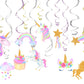klmars 30 Ct Unicorn Hanging Swirl Decorations-Unicorn Party Decorations-Unicorn Birthday Party Supplies