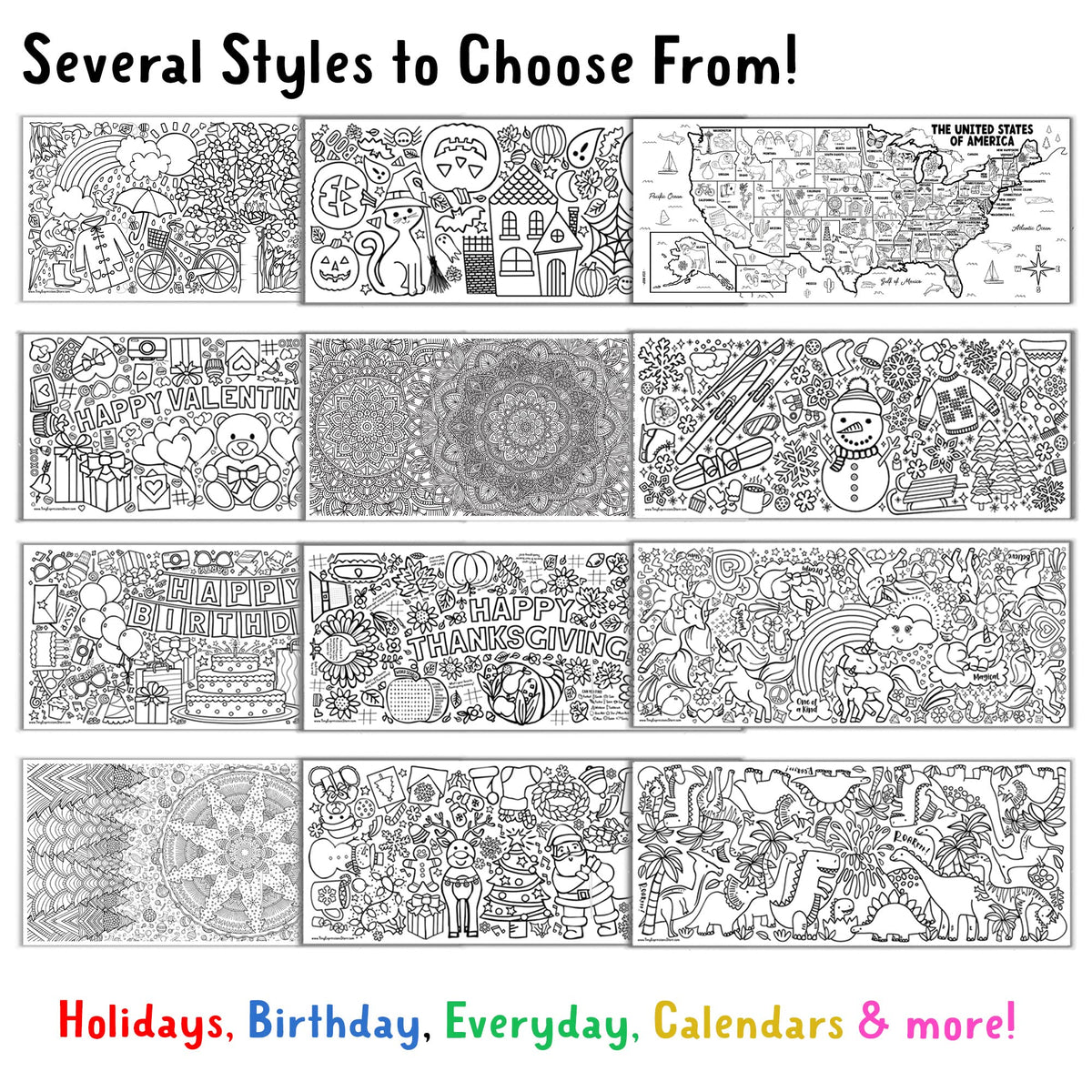 Tiny Expressions Giant Coloring Poster For Kids - Rolled, No Creases 3 ...