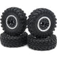 Hobbysoul Adjustable Offset 1.0 Rc Wheels Rims Silver Black & 1/24 Tires, Heavy 1.0 Beadlock Wheels And Tires For 1:24 Rc Crawle