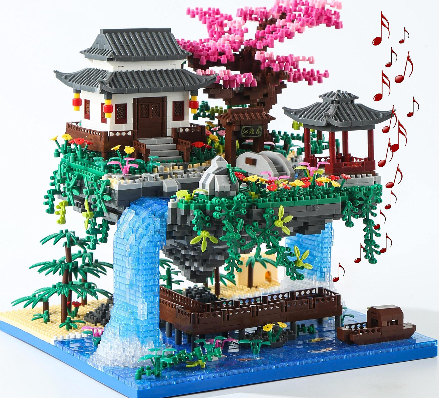 Yushinv Cherry Blossom Tree Building Set - 3320 Pcs, Large Size, Plastic, Symphony Model with Gift Box and Lights