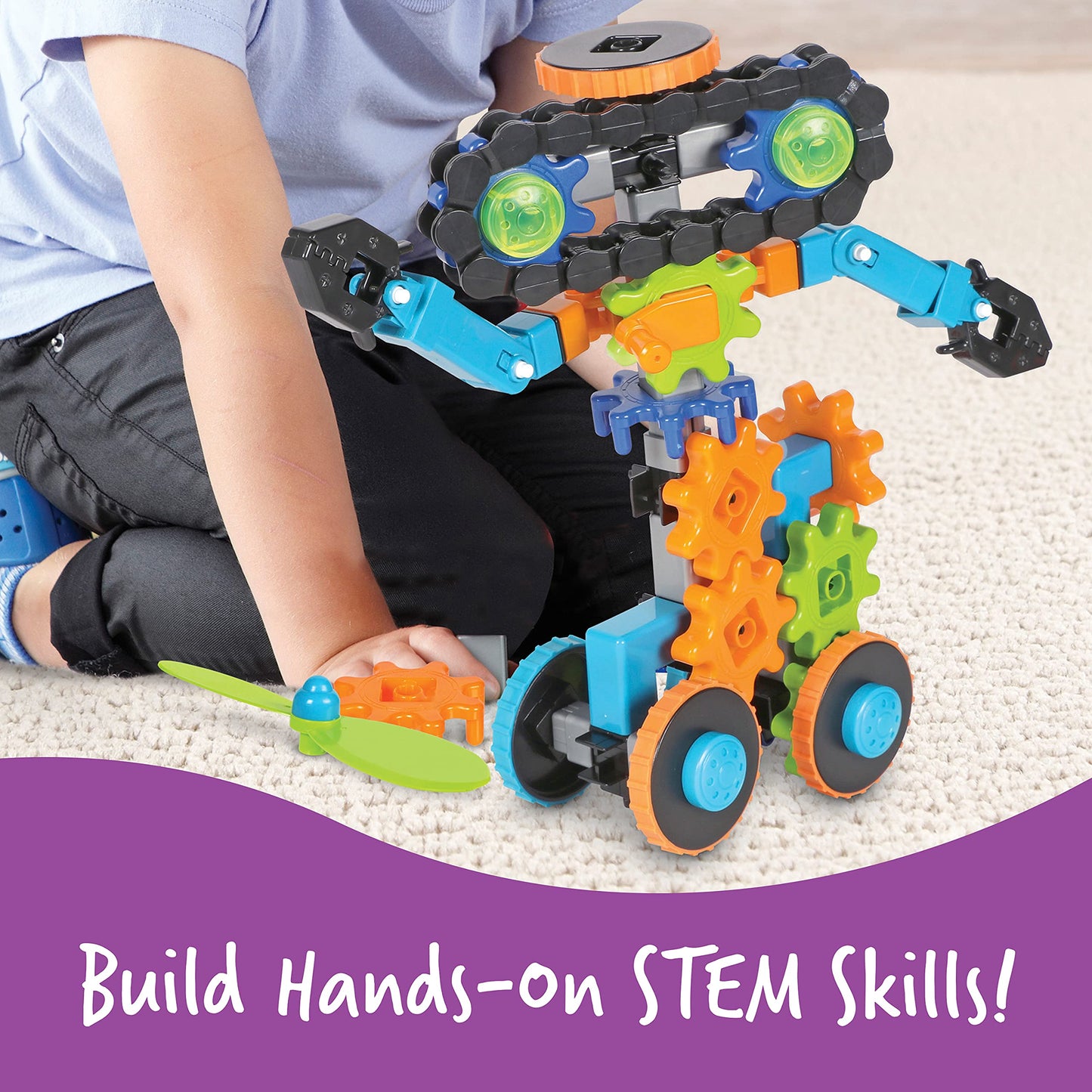 Learning Resources Gears! Gears! Gears! Robots In Motion Building Set - 116 Pieces, Ages 5+, Robot Toy, Stem Toys For Kids, Robo