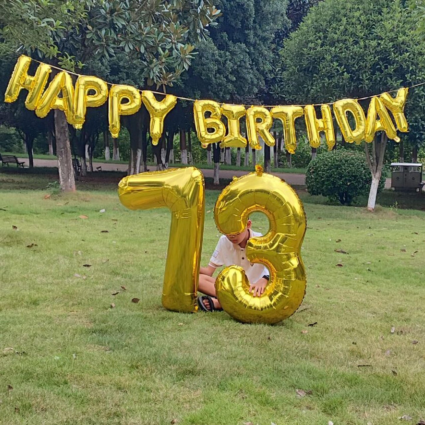 SHUNTAI Jumbo Gold Number Balloons 73 - Foil Mylar Birthday Decorations for 73rd Theme Party Supplies