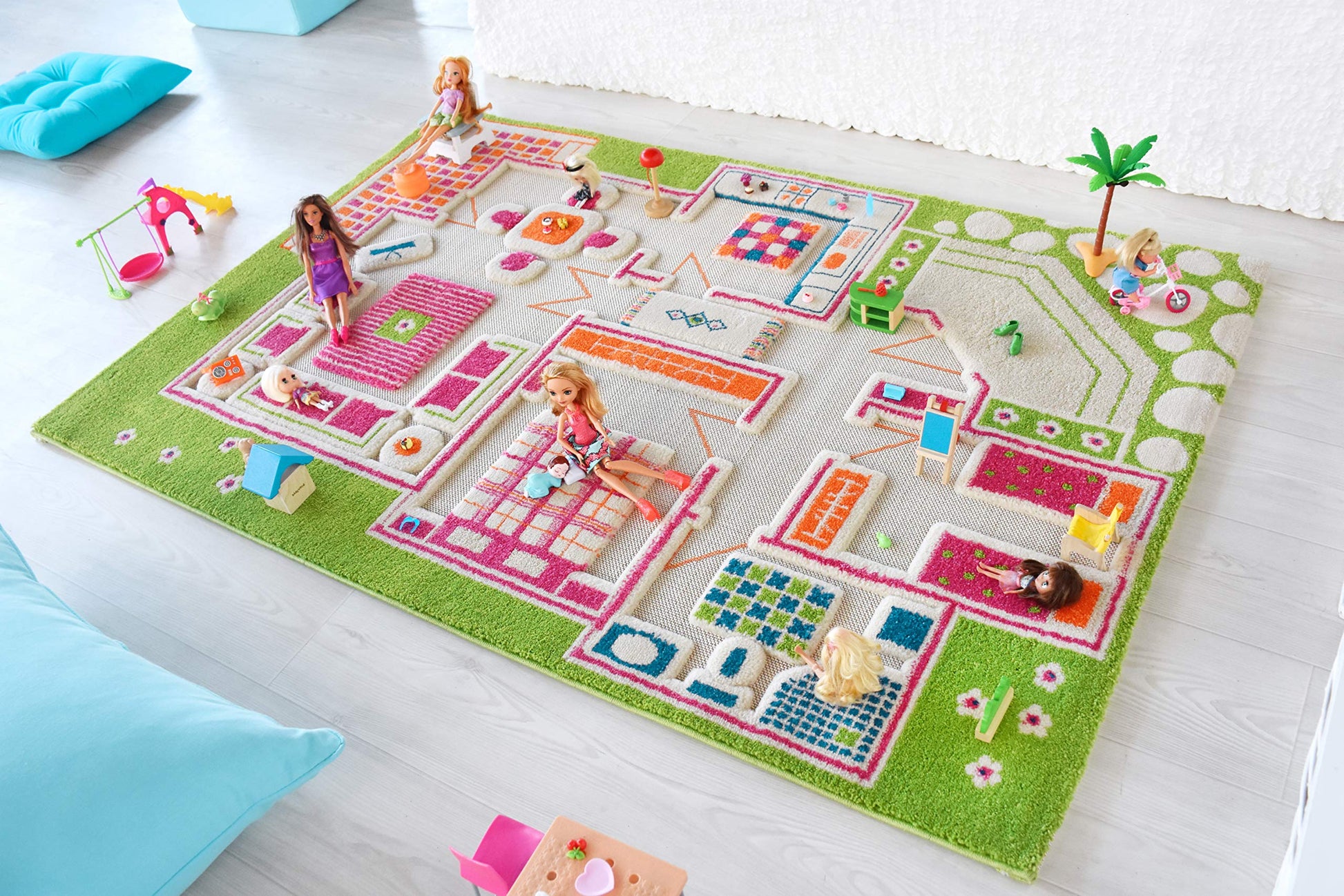 Ivi Playhouse Green 3D Play Mat, Non-Toxic, Stain Resistant, Educational Montessori Activity Toys For Kids, Medium, 59' L X 39' W