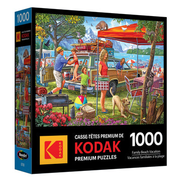 RoseArt 1000 Piece Jigsaw Puzzle - Kodak Premium Family Beach Vacation - Multi-colored Cardboard