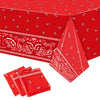 K1Tpde 3Pcs Red Bandana Party Tablecloths, Cholo Gangsta Theme Bandana Table Covers, Bandana Plastic Tablecloth, Cholo Themed Western Party Decorations For Adult, Cholo Theme Western Party Supplies
