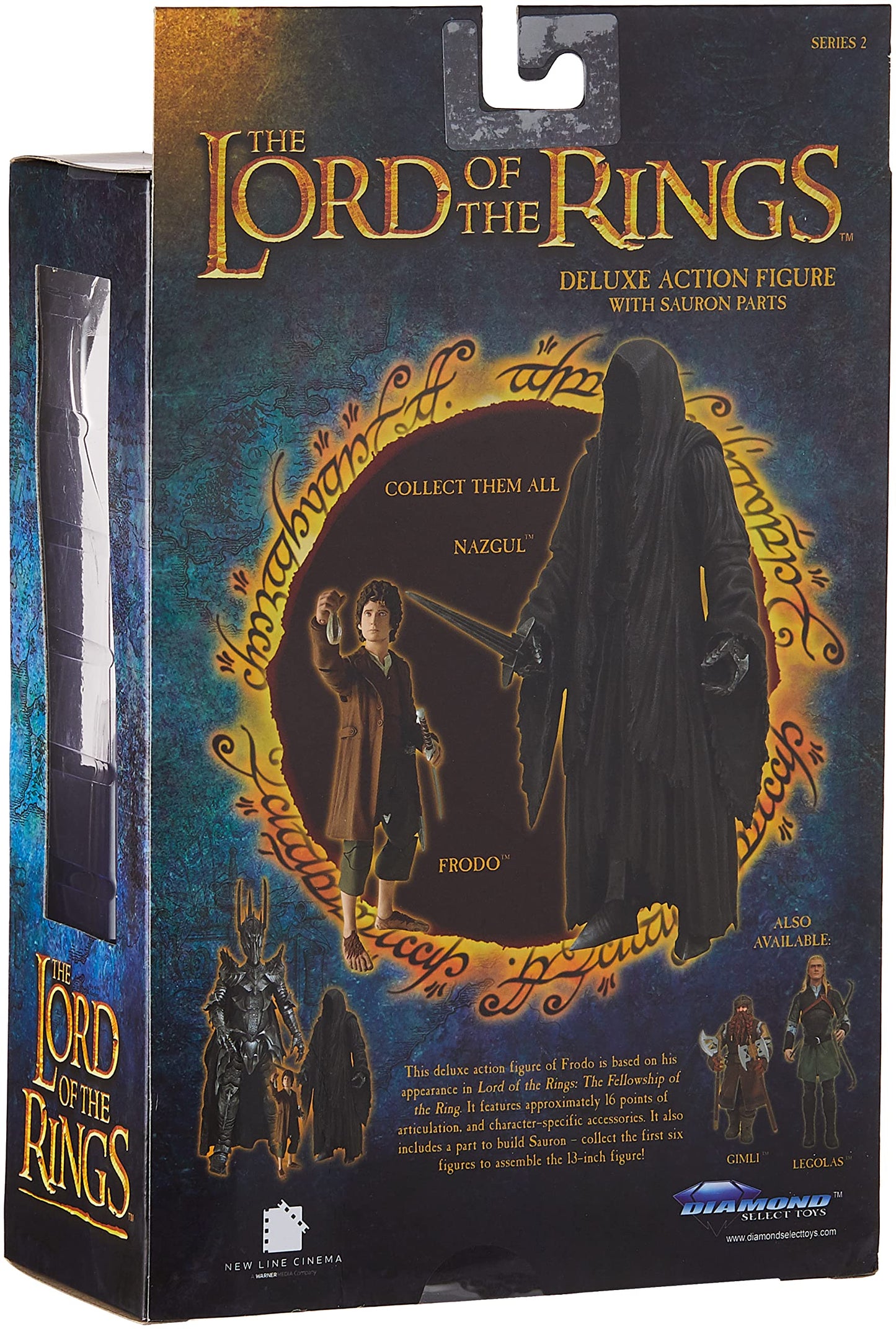 Diamond Select Toys Frodo 4-Inch Action Figure, Brown, Plastic, Model AUG209134, 16 Points of Articulation, The Lord of The Rings Series 2