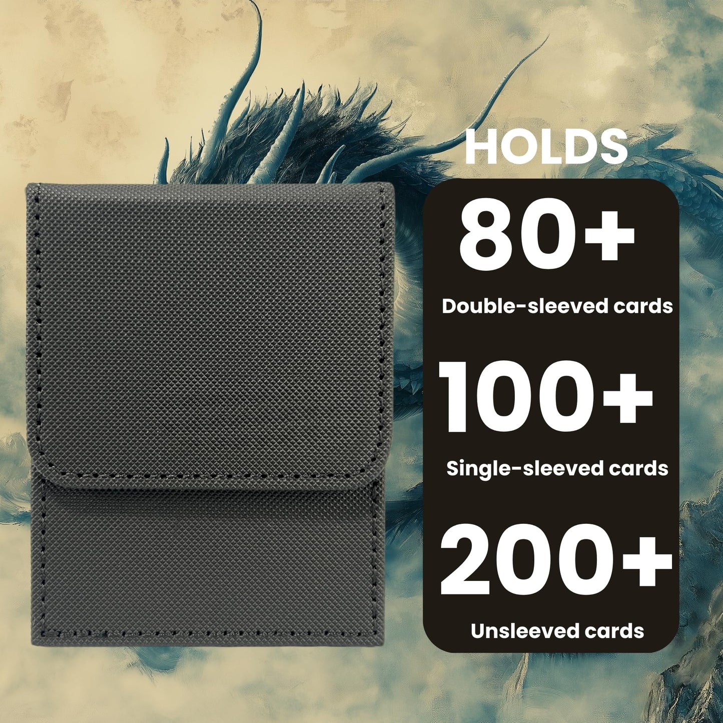 Binirin Card Deck Box For Trading Cards With 1 Divider, Pvc Free Card Storage Box Fits 100+ Sleeved Cards, Pu Leather Strong Mag