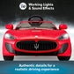 Kid Trax Electric Kids Luxury Maserati Convertible Car Ride-On Toy, 6 Volt Battery, Remote Control, Ages 3-5 Years, Bright Red