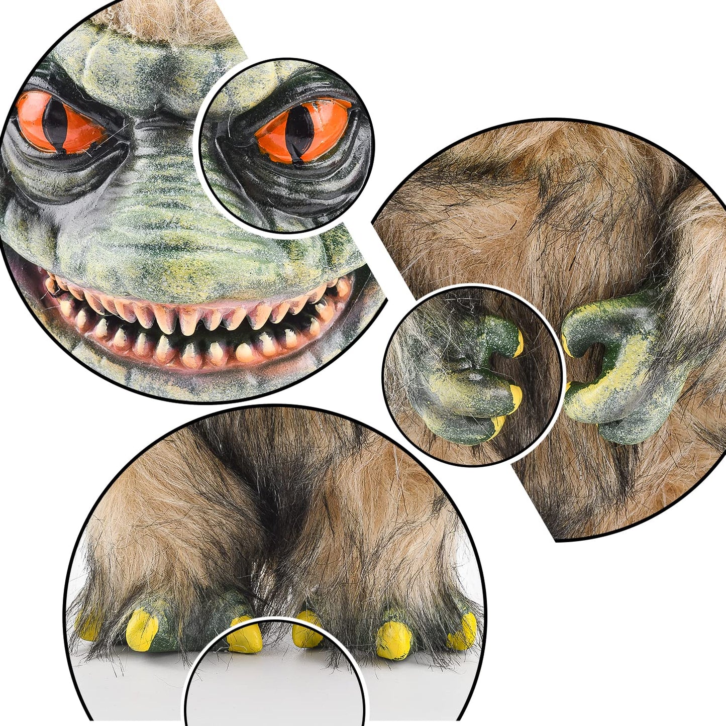 Abitoncc Alien Monster Prop Doll - Creepy Green Plush Horror Toy, 1" Resin, Perfect for Halloween & Birthday Gifts