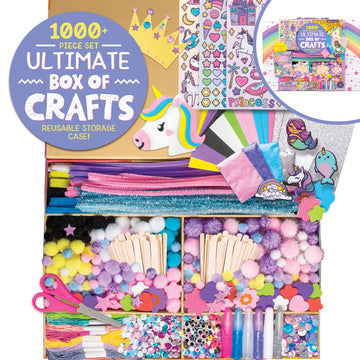 Made By Me Ultimate Craft Box, Unicorn Craft Kit, 1000 Piece Set, Reusable Storage Case, Preschool Arts & Crafts Projects, Great For Group Projects, Craft Box For Kids
