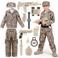 Spooktacular Creations Boys Army Costume, Military Costume For Kids, Desert Camo Soldier Outfit Set With Toy Accessories For Toddler Halloween Dress Up Themed Party (Medium, 8-10 Yrs)