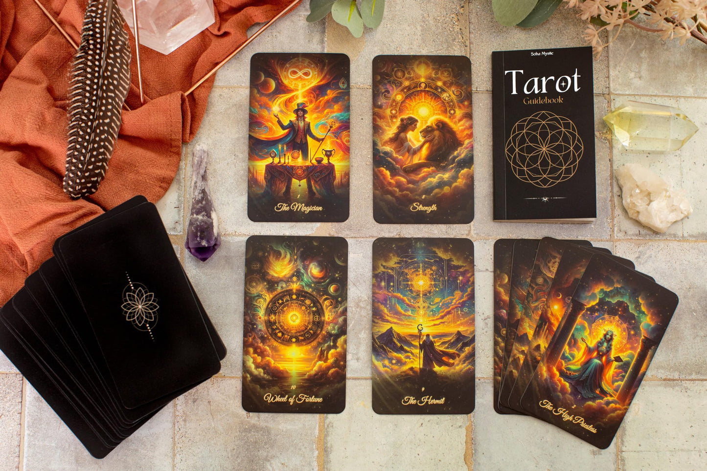 Tarot Cards With Guide Book For Intuition And Spiritual Protection - Vibrant Tarot Cards Deck With Original Archetypes - Tarot C