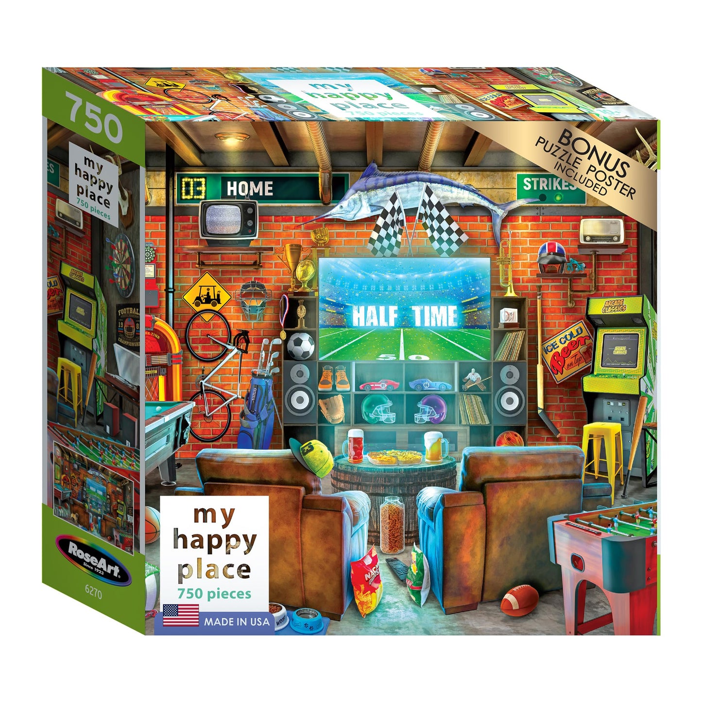 Roseart - My Happy Place - Man Cave - 750 Piece Jigsaw Puzzle For Adults