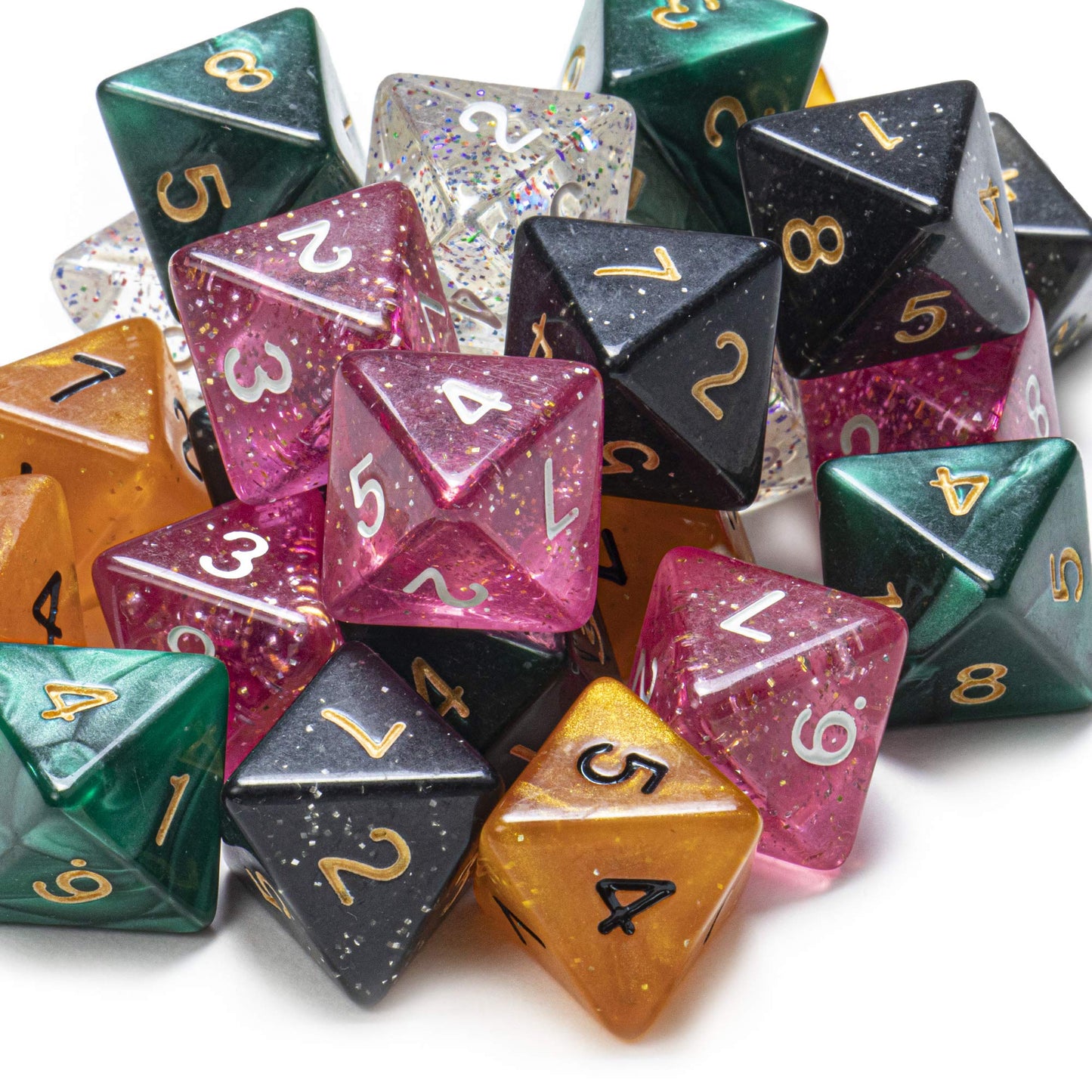 Wiz Dice Bulk Random Polyhedral Dice (D8-100 Pack) - Polyhedral Role Playing Dice in Unique Colors - DND Accessories for TTRPG D