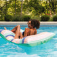 Big Joe Lagoon Lounger No Inflation Needed Pool Float, Rivera Stripe Turquoise Double Sided Mesh, Quick Draining Fabric, 5 Feet