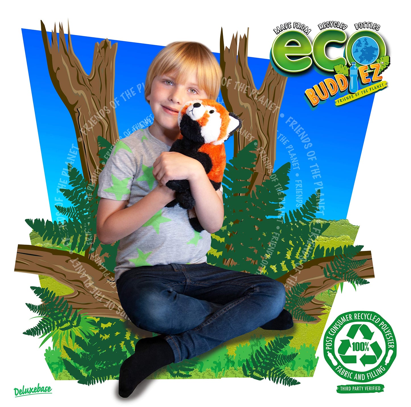 Ecobuddiez - Red Panda From Deluxebase. 12 Inch Red Panda Plush Toy. Eco Friendly Child Safe Panda Stuffed Animal Made From Recycled Plastic Bottles.