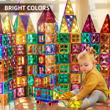 Temi Magnet Tiles, Magnet Building Toy, Magnets Building Set, Learning And Education Toys Christmas Toy Gifts For Ages 3 4 5 6 7 8+ Year Old Toddler Kids Boys And Girls (Magnet Tiles-150Pcs)