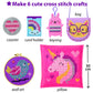 KRAFUN Beginner My First Cross Stitch Kit for Kids Arts & Crafts, 6 Easy Projects of Felt Keyring, Bag, Pillow Craft, Instructio