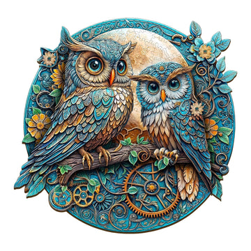 Wooden Puzzles for mature-themeds - Embossed Owl Puzzle  Unique Shape Wooden Jigsaw Puzzle for mature-themeds  Wood Puzzles mature-themed  Good Gift Idea for Family  Wall Art Home Decor (S-8.5 * 8in -100 Pieces)